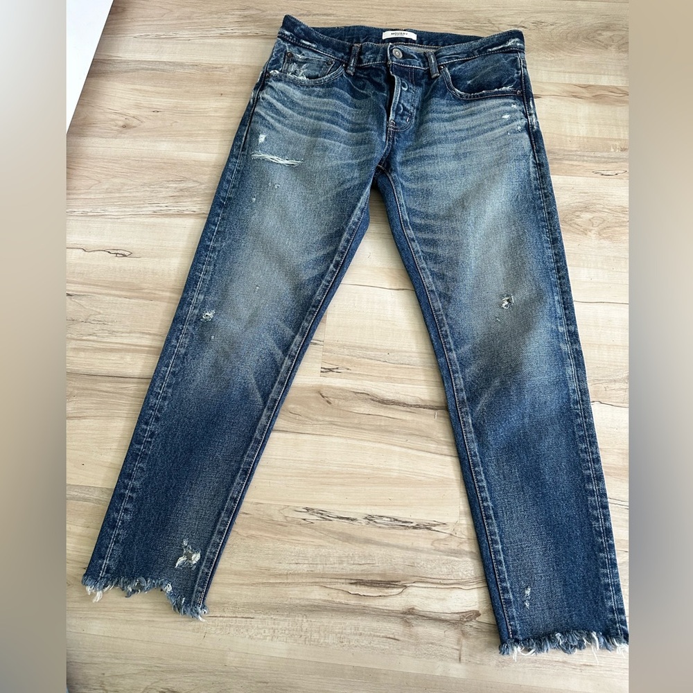 Moussy Women's Straight Leg Jeans - Distressed Blue